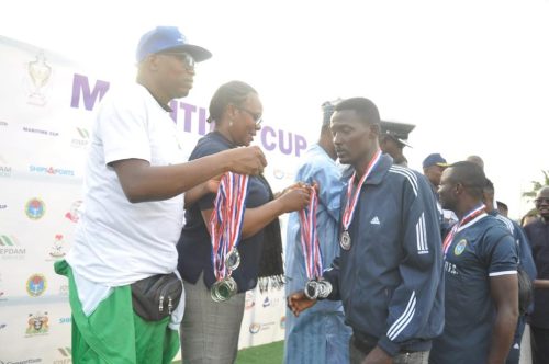 Runners-up of the 2022 Maritime Cup, the Nigerian Navy Admiralty FC.