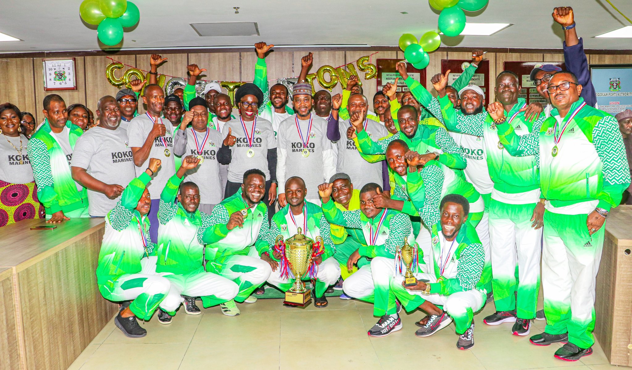 PHOTOS: NPA MD receives Maritime Cup from victorious Koko Marines 