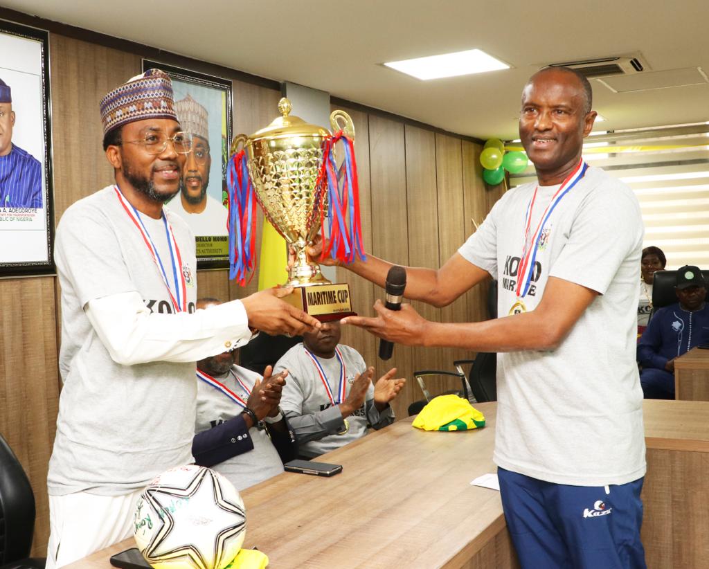 PHOTOS: NPA MD receives Maritime Cup from victorious Koko Marines 