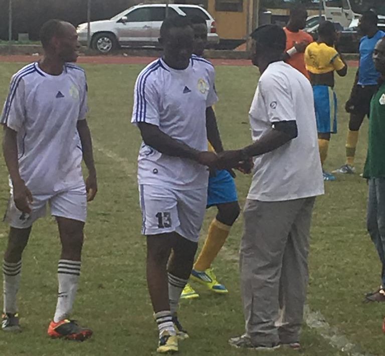 Nigerian Navy players after their goalless draw with Josephdam on Thursday.