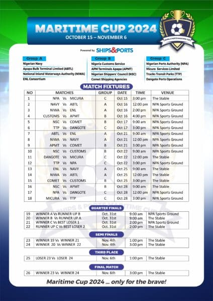 MARITIME CUP 2024 MATCH FIXTURES