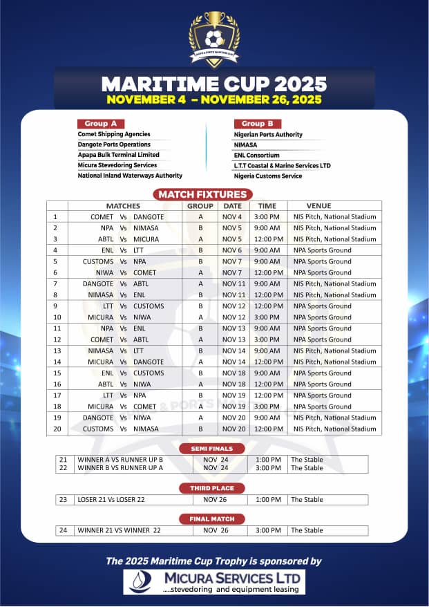 2025 Maritime Cup Fixtures